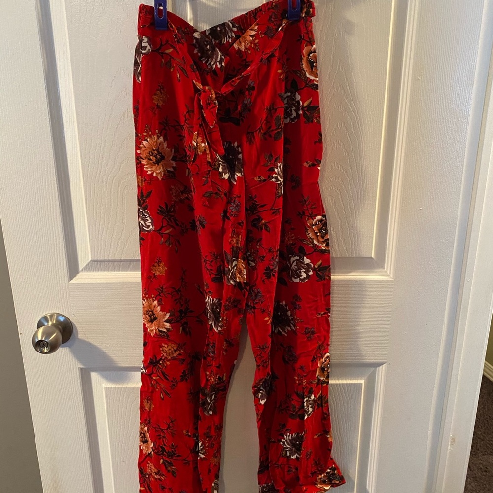 Paper bag floral pant